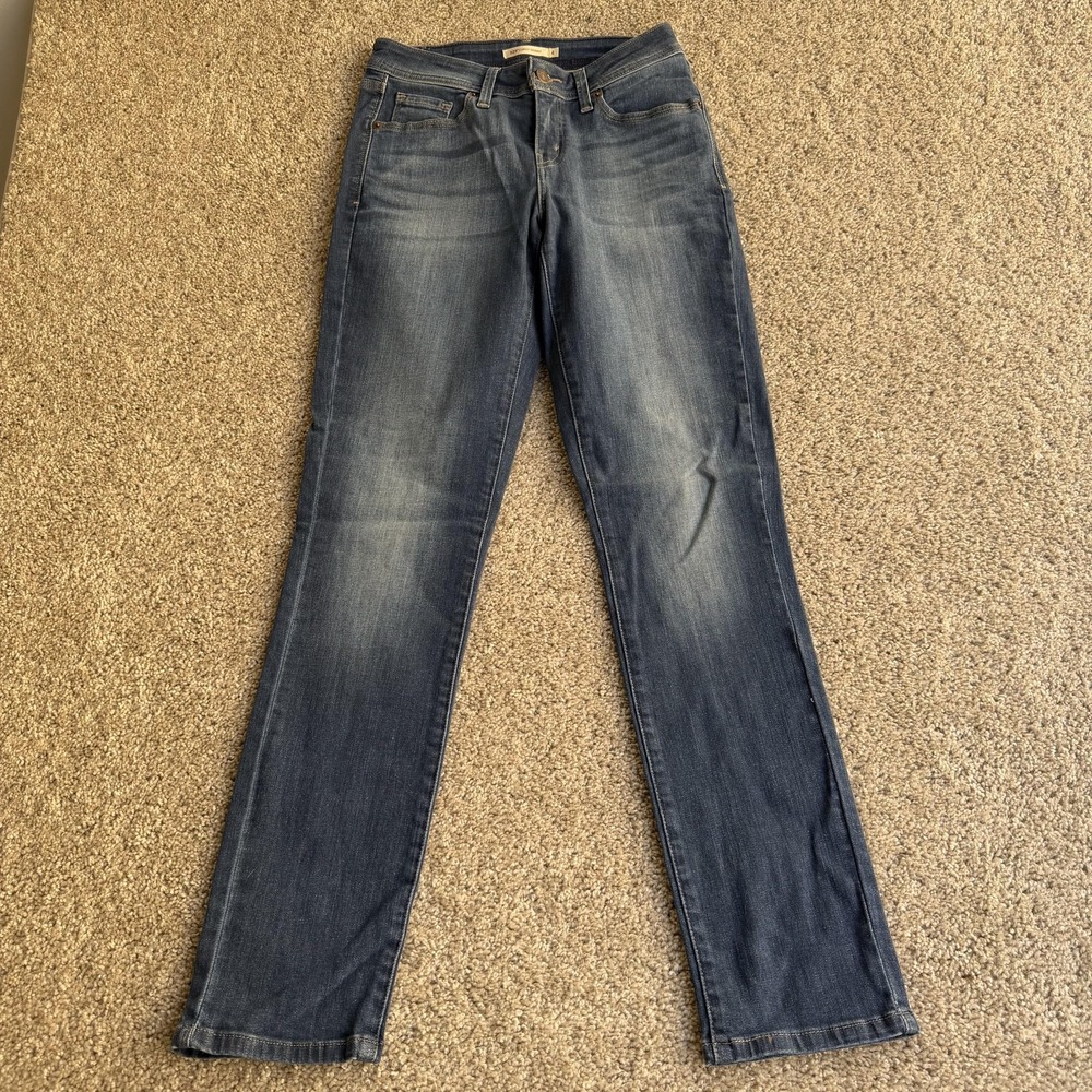 Levi's 529 Curvy Skinny Jeans Womens 4 Medium Wash Blue Red Tab Denim Pants